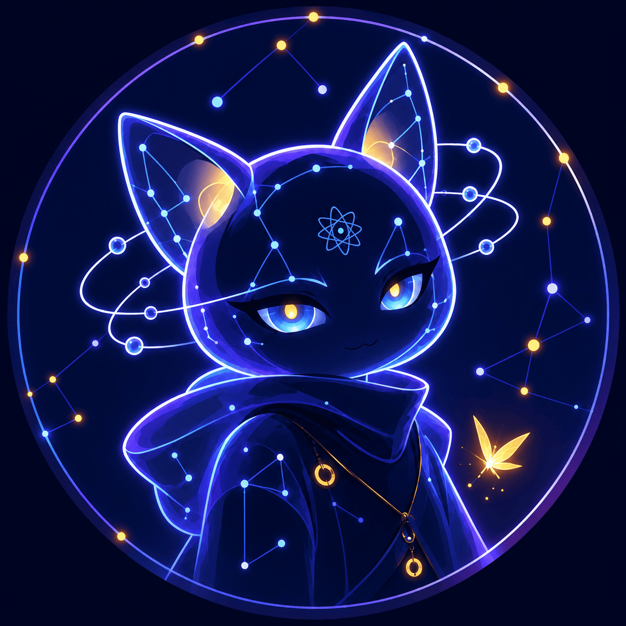 Atom avatar: a small stylized digital companion